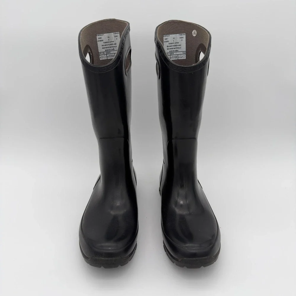 Bogs Berkeley Women's Rain Boots Black Waterproof Pull-On‎ Size 6